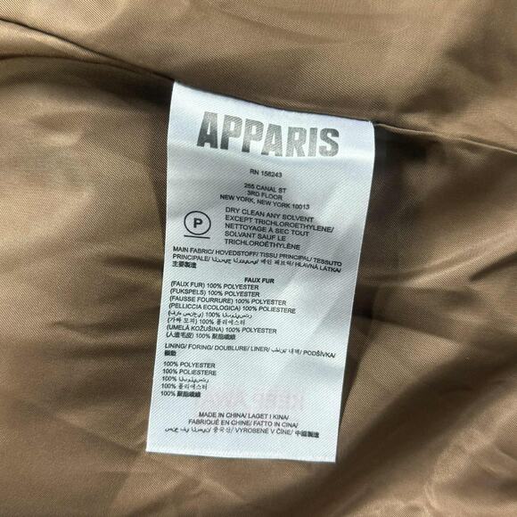 Apparis Goldy Coat Hooded Faux- Fur Jacket Camel Women’s Small Vegan Fur - Picture 11 of 11